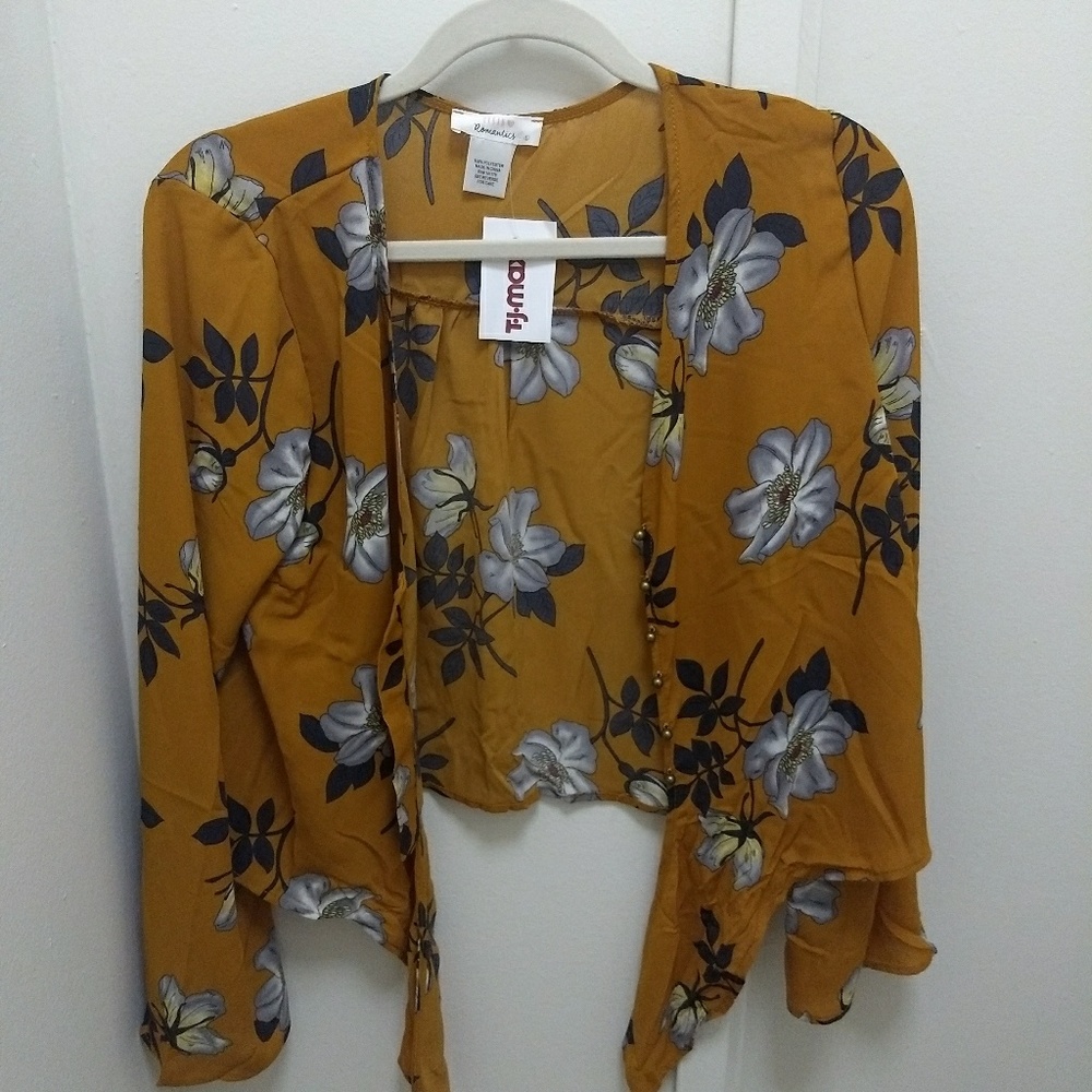 Burnt Orange Floral Long Sleeve Top